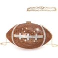 thumbnail image 1 of Football Bling Purse Rhinestone Clutch Purses for Women Crystal Ball Purse Rugby Ball Shaped Bag with Shoulder Chain, 1 of 7