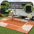 thumbnail image 3 of SIXHOME Outdoor Rug 8'x10' Waterproof Reversible Patio Rug Floral Border Plastic Straw Indoor Outdoor Rug for RV Camping Garden Picnic Beach Deck Backyard Porch Decor Orange and White, 3 of 7