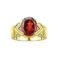 thumbnail image 1 of RYLOS Bagues pour Femmes Bague en or Jaune 14K Pierre Précieuse 12X10MM et Diamants Superbe Bague pour Doigt du Milieu Ou Index Grenat de Janvier Bijoux Taille 11, 1 of 7