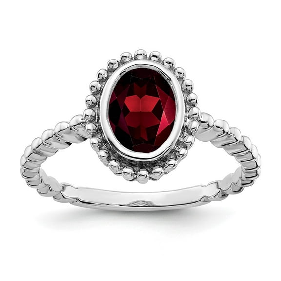 Primal Gold 10 Karat White Gold Oval Garnet Ring
