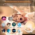 thumbnail image 1 of SHAR Child's Light Up Alarm Clock Dawn and Dusk Simulator Radio Alarm Clock Touch LED Light Recording Bedside Lamp Nightlight with 30 Brightness Levels, 8 Natural Snooze Sounds and USB, 1 of 5