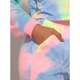 thumbnail image 5 of DARING DIVA Women's 2 Piece Tie Dye Hoodie Drawstring Sports Outfit XS Yellow Blue, 5 of 7