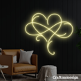 thumbnail image 3 of Craftnamesign Heart Infinity Line Art Neon Sign for Wedding Party Bedroom Wall Decor, 3 of 5