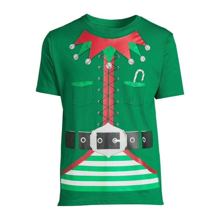 Mens christmas shop elf t shirt