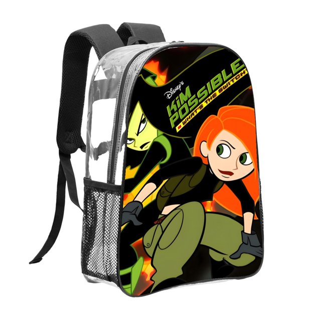 Kim PossibleMochila transparente temática, resistente y duradera, bolsa see-through para trabajo, deporte, universidad y viaje, 31 × 43 cm