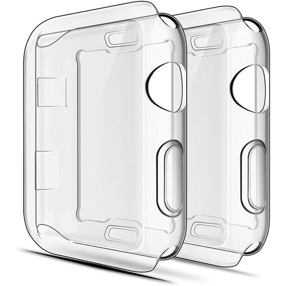 Soft Screen Protector Bumper Case Compatible with Apple Watch 42mm Series 3 Series 2, Pack of 2, All Around, Edition Sport, Clear 2