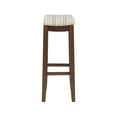 thumbnail image 3 of Linon Cessford 32" Backless Indoor Bar Stool, Rich Brown with Natural Striped Linen Fabric, Includes 1 Stool, 3 of 14