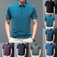 thumbnail image 4 of CENL Mens Summer Fashion Solid Color Short-sleeved T-shirt Ice Silk Breathable Shirt, 4 of 9