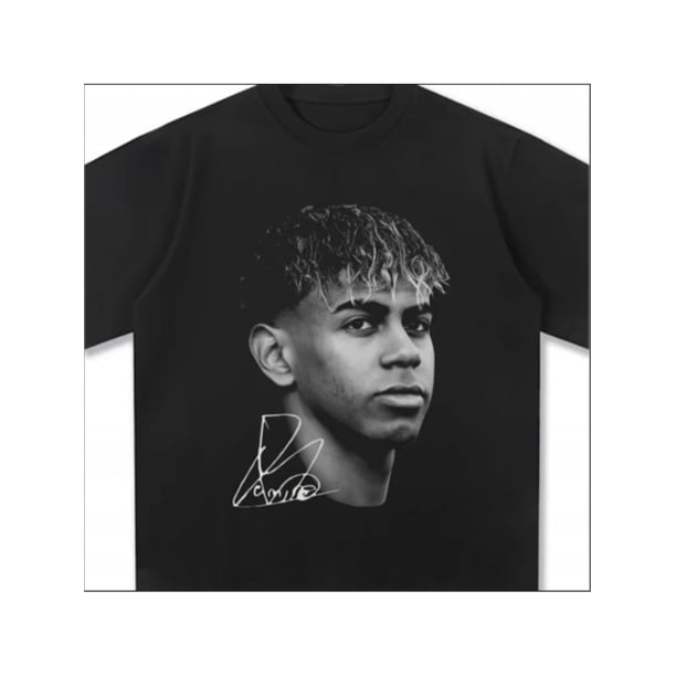Camiseta unisex de cuello redondo con estampado retro americano, con retrato geométrico en negro. Ropa informal, cómoda para todo el año, corte regular, regalo perfecto para aficionados al fútbol.