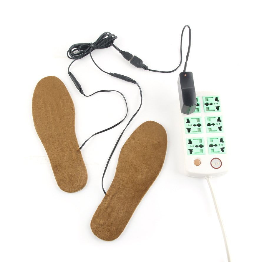Electric heating pad 1 Pair Cuttable Winter Boot Insoles USB Heated