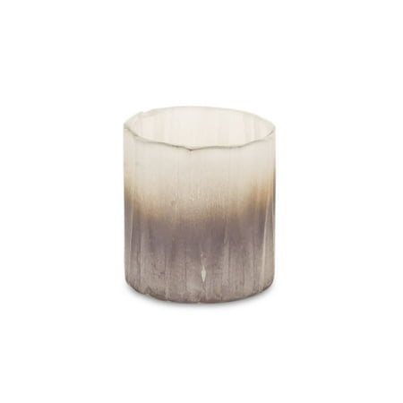Set of 6 Latte Brown and White Ombre Decorative Votive Glass Holders 2.75