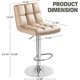 thumbnail image 3 of JJUN Bar Stools Modern Pu Leather Swivel Adjustable Hydraulic Bar Stool Square Counter Height Stool Set of 2 (Khaki), 3 of 8