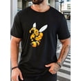 thumbnail image 3 of T-Shirt Décontracté d'Été à Manches Courtes pour Homme à Motif d'Abeille, 3 of 5