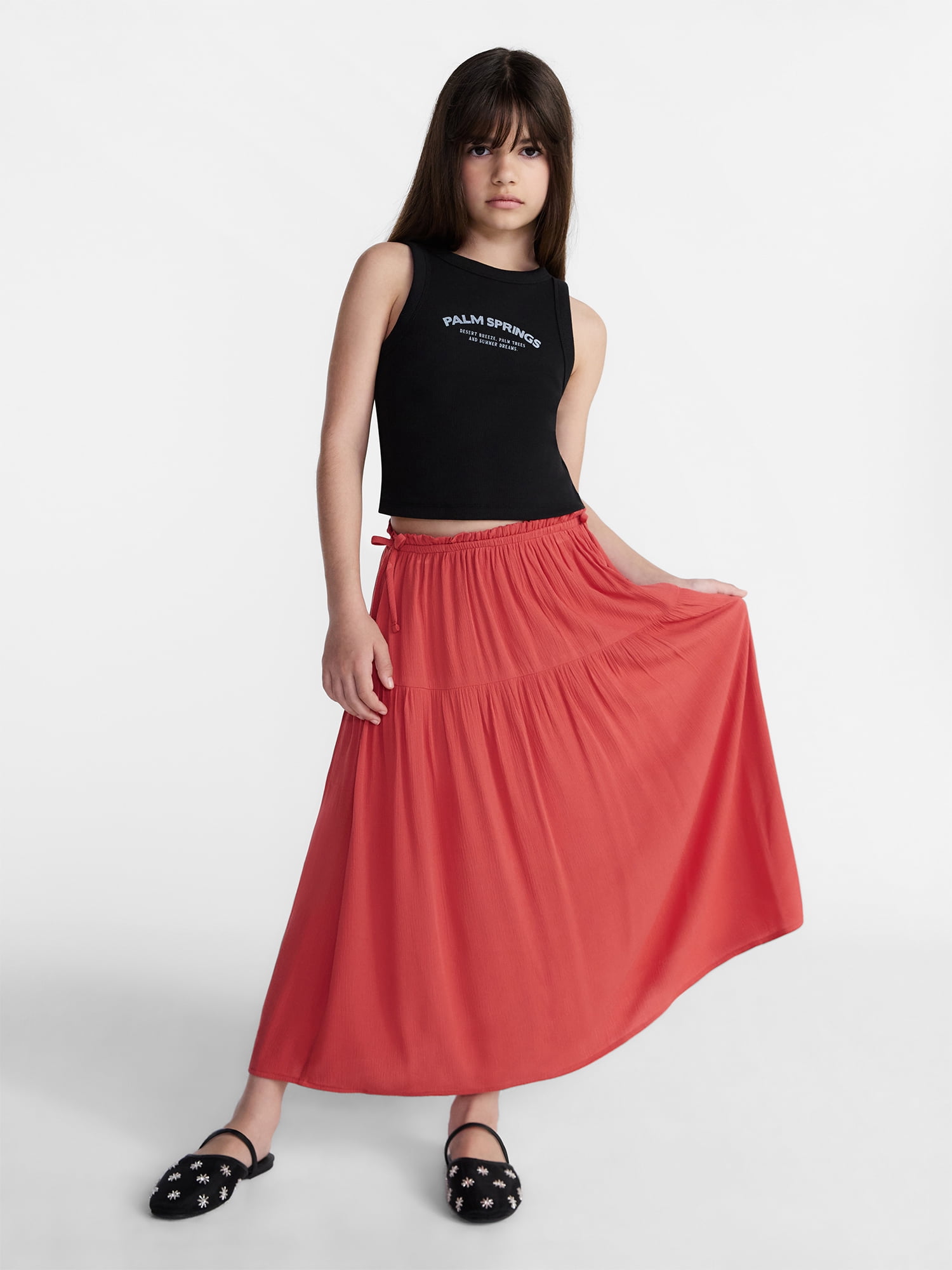 Weekend Academy Girls Maxi Skirt with Side Tie, Sizes 4-18