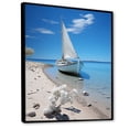 thumbnail image 2 of Designart "Boat gracefulness Minimalism II" Nautical & Beach Floater Framed Canvas Print, 2 of 7