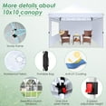 thumbnail image 5 of SANOPY 10' x 10' Pop up Canopy Tent, Adjustable Commercial Instant Outdoor Party Tent with 3 Removable Sidewalls, Carry Bag, White, 5 of 6