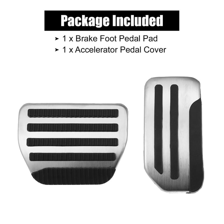 Unique Bargains 2pcs Brake and Gas Accelerator Pedal Covers Anti-Slip Aluminum Alloy Foot Pedal Pads for Nissan Pathfinder 2013-2021, Size: 4.17x2.01(Large*W), Black