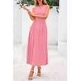 thumbnail image 4 of Vestido PRETTYGARDEN 2025 Midi Plisado Sin Mangas Rosa Talla M, 4 of 8