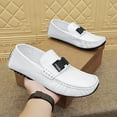 thumbnail image 4 of Men's Casual Loafers Slip On Leather Shoes Lightweight Driving Shoes Moccasins Classic Penny Loafer Flats Boat Shoes Outdoor Walking Shoes, 4 of 14