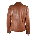 thumbnail image 6 of Charles Pearson Brown Real Leather Biker Jacket Women Summer Streetwear, 6 of 9