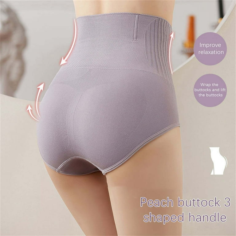 IROINNID High Waist Underwear For Women At Hip Ladies Large Size Warm Belly  Hip Lift Elastic Waist Solid Color Control Panties