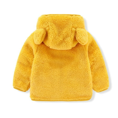 

dmqupv Toddler Baby Girl Jacket Hooded Children s Outerwear Boy Kids Winter Winter Coat Girls Coat&jacket Raincoat For Boys Coat Yellow 1-2 Years