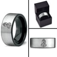 thumbnail image 4 of Mothers Day Tungsten Ring Mens Grey Jewelry Gamer Unique 40th Anniversary Gift for Parents Contour Wedding Band, 4 of 7