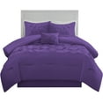 thumbnail image 4 of DNG Creations 1 Piece Luxurious Half Pinch Pleated Comforter Long Lasting 100% Egyptian Cotton, 800 TC 550 GSM All Season ( Oversized Super King Size ) Solid Purple Colour, 4 of 8