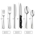 thumbnail image 3 of 48 Piece Silverware Set with Steak Knives, Stainless Steel Flatware Set, Cutlery Set for 8 Steak Knife/Fork/Spoon Kitchen Cutlery Set For Home Office Restaurant Hotel, Mirror Finish, Dishwasher Safe, 3 of 6