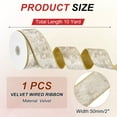 thumbnail image 2 of Uxcell Velvet Wired Ribbon, Velvety Gold Crushed Ribbons Double Faced Gift Wrapping Binding for Crafts Chrismas Tree Decoration Champagne, 2 of 7