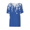 thumbnail image 4 of Tyiszil Tops Women Plus Size Elbow-Length Floral Print Casual V-Neck Blouses & Tops Womens Blouse, 4 of 4