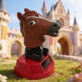 thumbnail image 5 of Yvsxxv 1 Brown Solar Powered Horse Figurines & Knick-Knacks Bobble Head Car Dashboard Ornament for Home Desk, 5 of 7