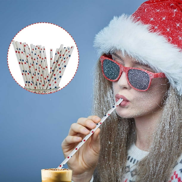 Pajitas de Rayas Rojas y Verdes, Papel Grueso y Resistente, Diseño Resistente a La Rotura, Elegantes y Modernas, Ideales para Fiestas, Desechables para Un Uso Fácil, Paquete de 100 Unidades.