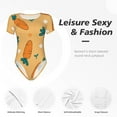 thumbnail image 6 of Uemuo Love Carrot Pattern Women's One Piece Short Sleeve Swimsuit Rash Guard Surfing Modest Quick-drying Swimsuit Beach Essentials-Small, 6 of 9