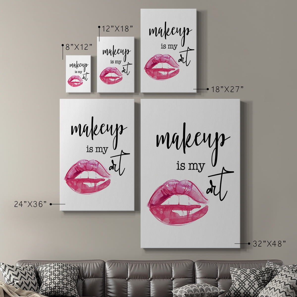 Makeup is My Art Premium Gallery Wrapped Canvas - Ready to Hang