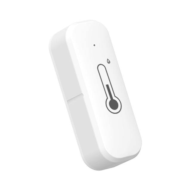 Sensor de temperatura y humedad inteligente Tuya Wifi con notificaciones en la app, control remoto y enlace automático a dispositivos, no incluye pilas AAA, ideal para monitoreo doméstico eficiente.
