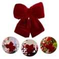 thumbnail image 2 of Gran lazo rojo trenzado con colas para decorar el árbol de Navidad y coronas navideñas, decoración para la puerta de entrada., 2 of 7