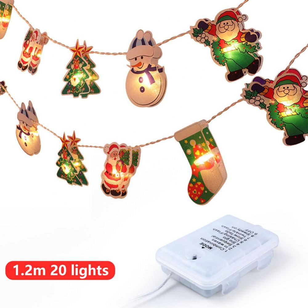Led Christmas Lanterns with Flashing Modes 2 Santa Claus Faces Night Lamps Lights for Xmas Thanksgiving Party Supplies Decorations White and Battery Operated