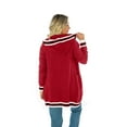 thumbnail image 2 of Women's Gameday Couture  Crimson Arkansas Razorbacks Tri-Blend Rounded Stripe Cardigan, 2 of 4