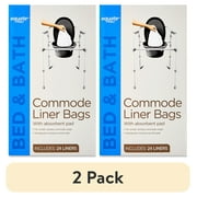 (2 pack) Equate Commode Liner Bags with Absorbent Pad, 24 Count