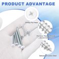 thumbnail image 4 of Uxcell 60Pcs M3.5 x 32mm White Pan Head Self Tapping Screws for Metal, Silver, 4 of 6