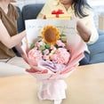 thumbnail image 6 of deevoka Crochet Flower Bouquet Mother's Day Birthday Home Knitted Artificial Flowers, 6 of 9