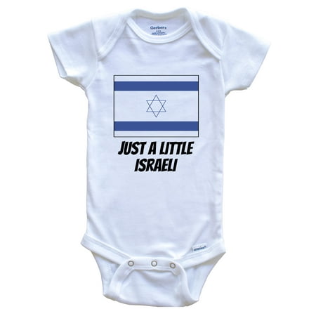 

Just A Little Israeli Cute Israel Flag Baby Bodysuit 0-3 Months White