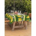 thumbnail image 3 of Outdoor Tablecloth with Umbrella Hole for Patio/Picnic/Party/Camping, Lemon Summer Waterproof Table Cloth Rectangle Table Cover Washable, Watercolor Fruits Green Yellow Stripes (60"x 102"), 3 of 8