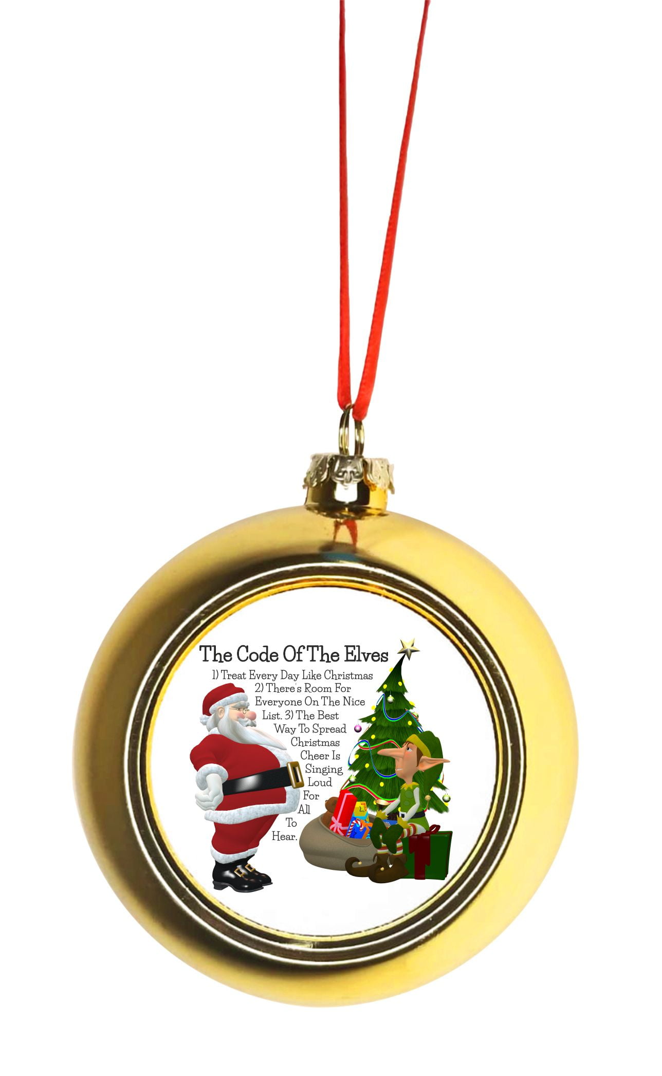 Ornament The Code of the Elves Ornaments Elf Santa Klaus Bauble