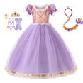thumbnail image 1 of Peluca de Rapunzel y vestido de princesa para niña, ropa de Halloween ix y Dam, conjunto de disfraces de Cosplay más ricos, traje de cumpleaños, alta calidad zhangyuxiang unisex, 1 of 2