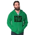 thumbnail image 5 of Extra Gluten Please Foodie Love Carbs Zip Up Hoodie Men's Women's Brisco Brands X, 5 of 6