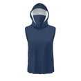 thumbnail image 4 of DDAPJ pyju Tank Tops for Men Hooded Sun Shirt with Mask UPF 50 Sleeveless Hoodies Ice Silk Performance Shirts Rebajas del día Dark Blue L, 4 of 9