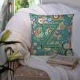 thumbnail image 3 of Carolines Treasures CJ2015-ZPW1414 Letter Z Circle Circle Teal Initial Alphabet Canvas Fabric Decorative Pillow  14Hx14W, 3 of 4