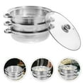 thumbnail image 3 of EIGTHTAIL 1 Set Stainless Steel Steaming Pot 3-Tier Kitchen Cooking Steaming Pot Cookware, 3 of 6